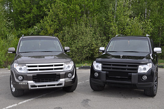 Реснички на передние фары Mitsubishi Pajero IV 4 (2006-2015) + УСТАНОВОЧНЫЙ КОМПЛЕКТ